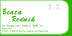 beata rednik business card